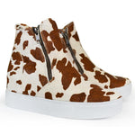 HOLLY Cowhair Women's Rust Hightop